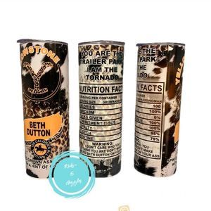 Beth Dutton YellowStone | 20oz Insulated Tumbler Cup With Reusable Metal Straw
